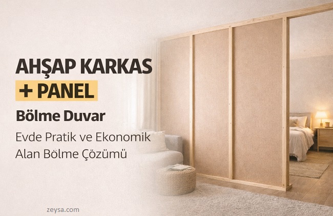 Ahşap Karkas + Panel Bölme Duvar – Oda Bölücü