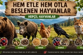 Hem Etle Hem Otla Beslenen Hayvanlar